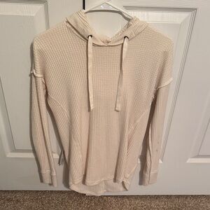 Abercrombie & Fitch Cream Hooded Cowl Neck Top